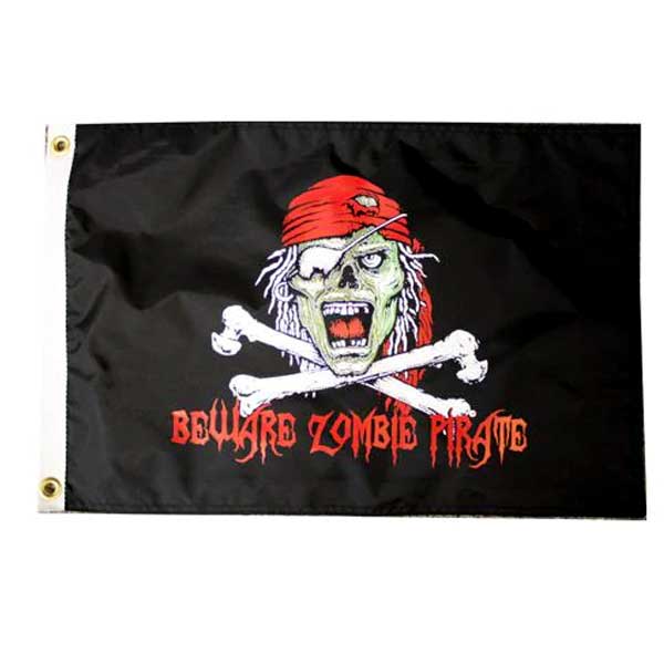 12in x 18in Beware Zombie Pirate Flag