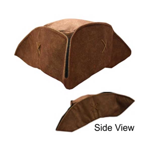 Adult Tri-Corne Faux Leather Cap (brown)